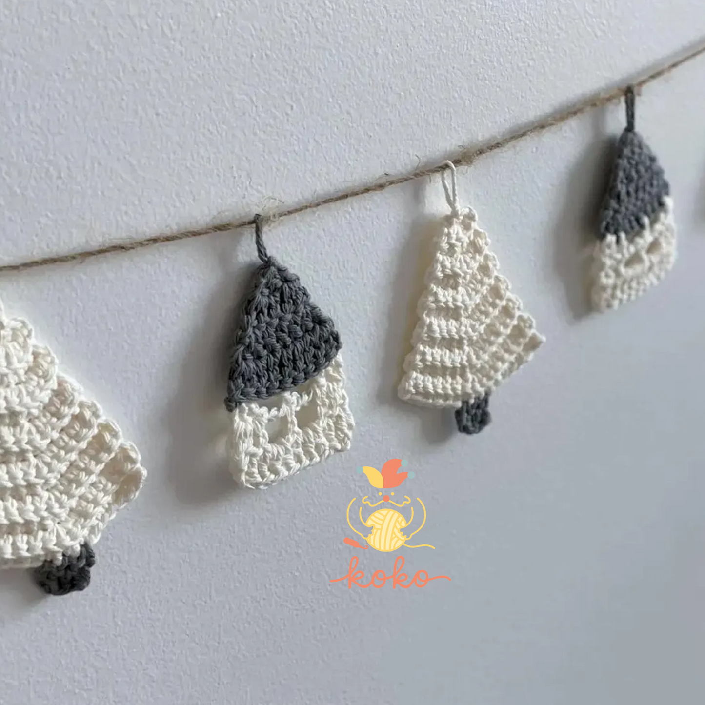 Christmas house and Christmas Tree Ornament Crochet Pattern, Home decor holiday gift, Winter crochet PDF patterns