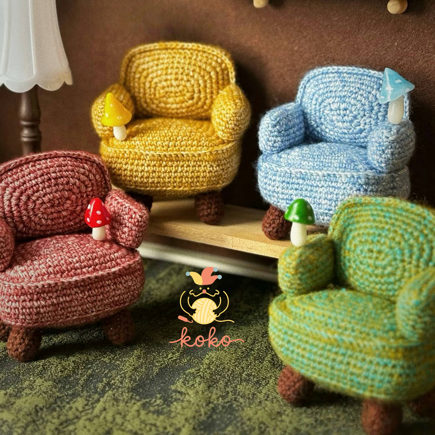 Mini Sofa Crochet Pattern, Amigurumi Furniture Pattern, Tiny Crochet Chair for Dolls, Crochet Doll house Decoration, DIY Toy Furniture PDF