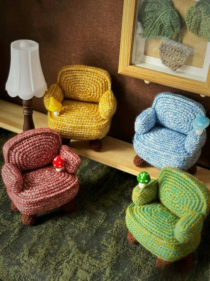 Mini Sofa Crochet Pattern, Amigurumi Furniture Pattern, Tiny Crochet Chair for Dolls, Crochet Doll house Decoration, DIY Toy Furniture PDF