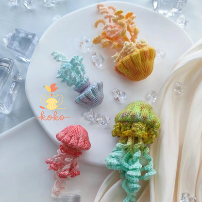 PDF+Video Jellyfish micro crochet Pattern, handmade for Christmas gifts