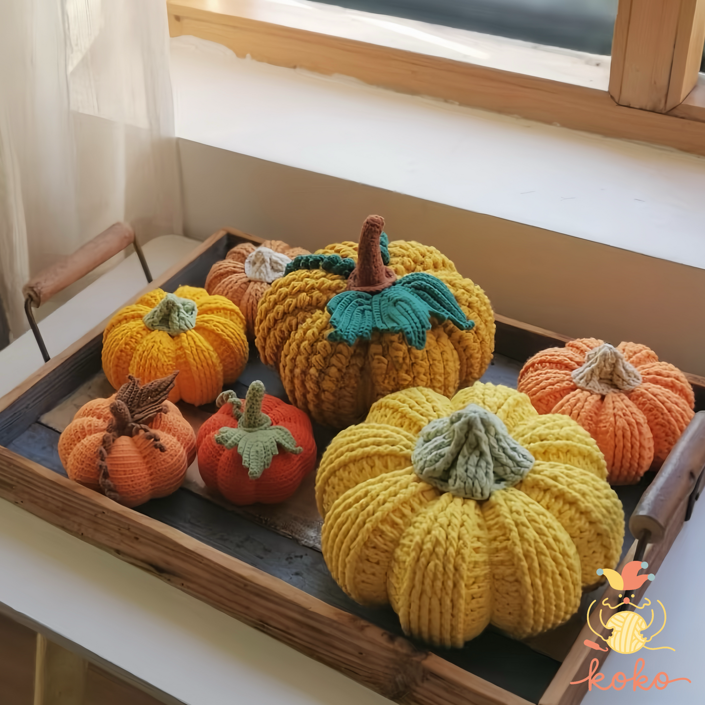 6 in 1 Crochet Pumpkin Pattern, Fall Farmhouse Decor and Halloween Pumpkin Ornament, Large Medium Small Sizes, PDF Download