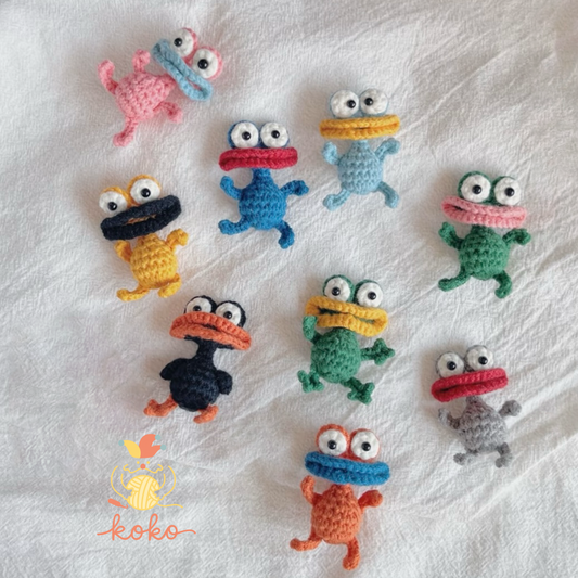 Funny Monster Frog Crochet Pattern – Amigurumi Bookmark, Keychain, Magnet PDF, Big Mouth Frog DIY Gift Idea for Friends, special handmade