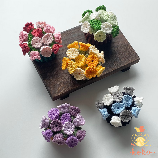 CROCHET PATTERN - Lily of the Valley Coaster Crochet Pattern, Flower Bouquet Plant Coasters ，Instant Digital Download PDF Crochet Pattern