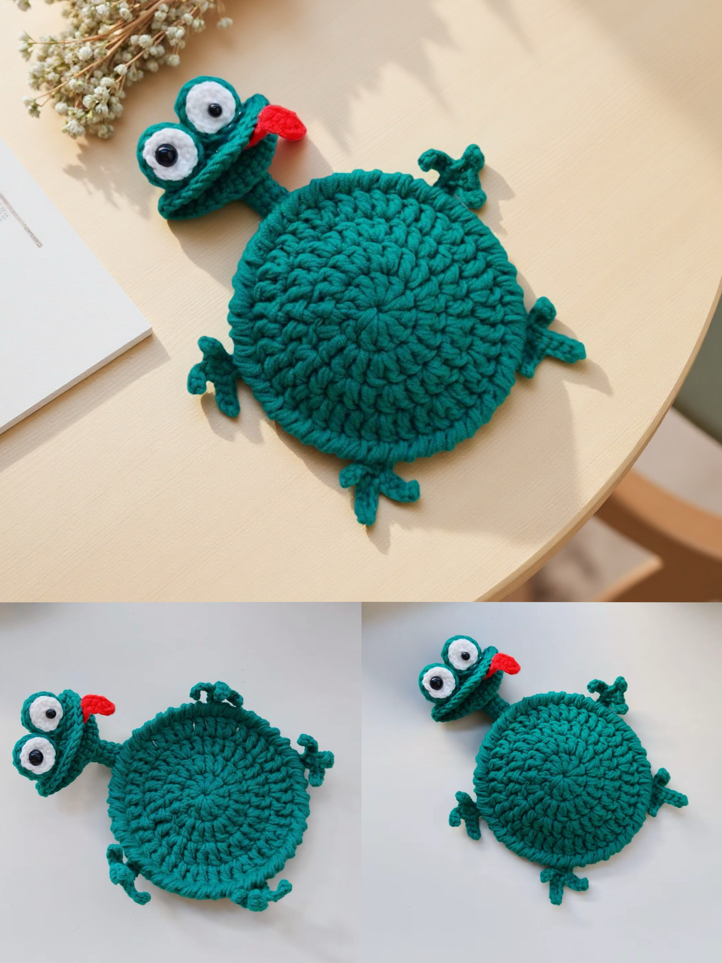 PDF+ Video 14-in-1 Animal Crochet Coaster Pattern Set, Amigurumi Mug Rug, Funny Animal Mug Rugs