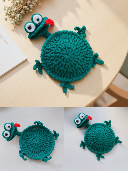 PDF+ Video 14-in-1 Animal Crochet Coaster Pattern Set, Amigurumi Mug Rug, Funny Animal Mug Rugs