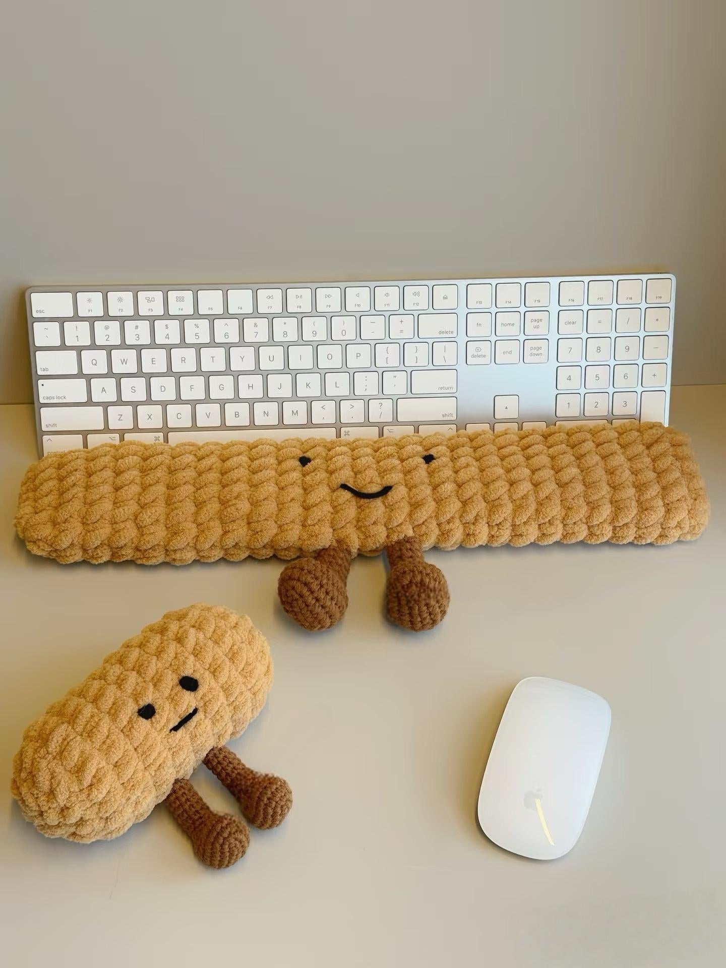 2 in 1 Crochet Pattern Amigurumi Baguette Keyboard Wrist Rest and Phone Stand, Beginner Friendly Cute Gift, PDF Tutorial