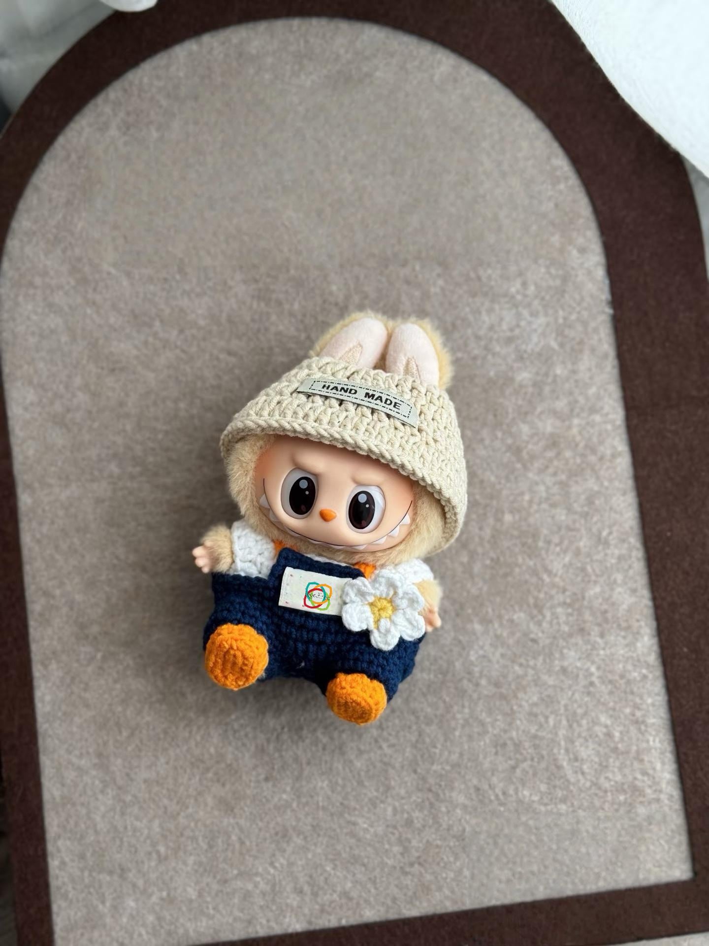 Spring Picnic 2.0 Labubu Outfit Crochet Pattern · PDF Doll Clothes · Cute Overalls & Hat · Kawaii Amigurumi Costume for Labubu Fans