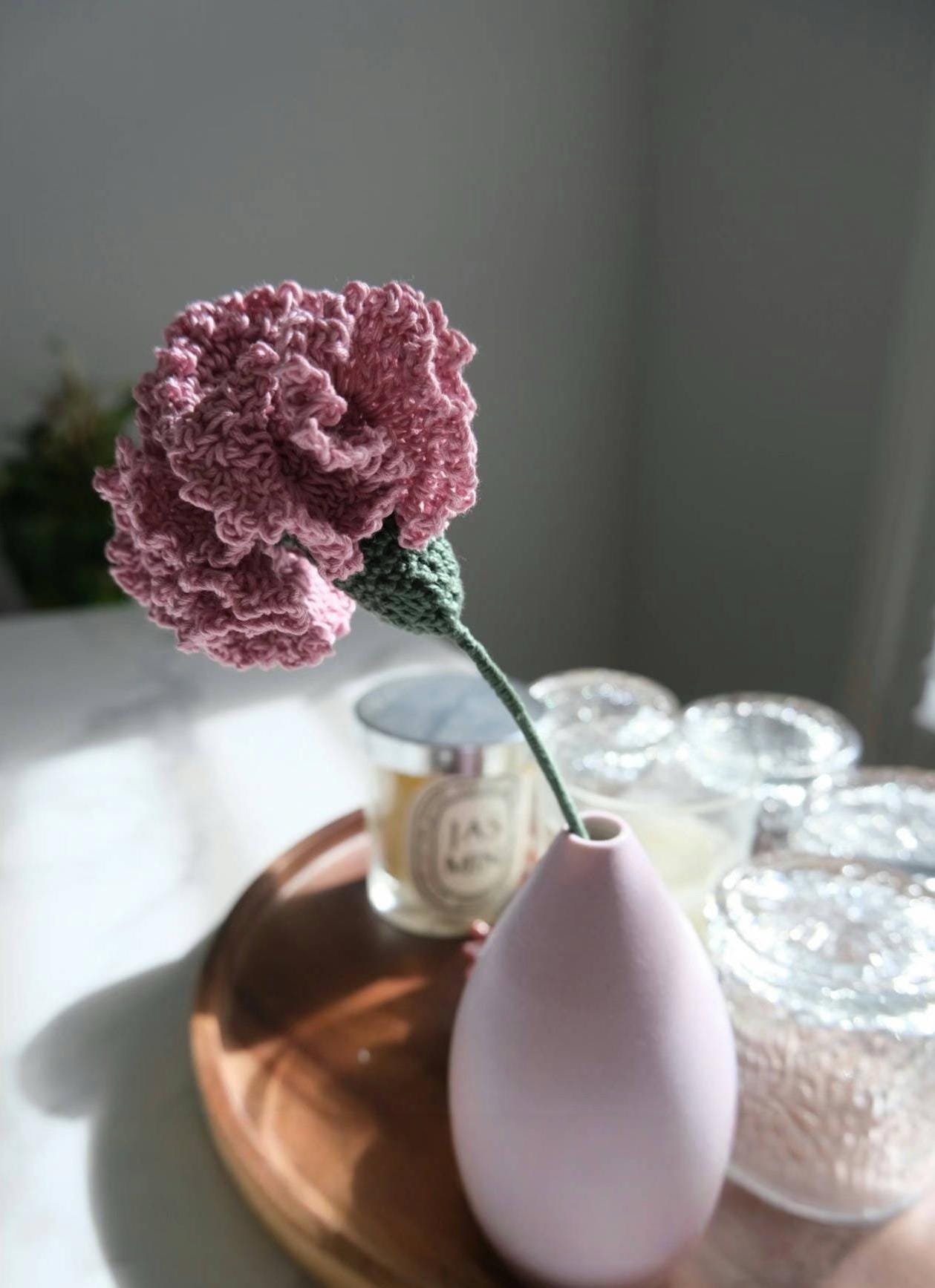 PDF Carnation  Flower Crochet Pattern