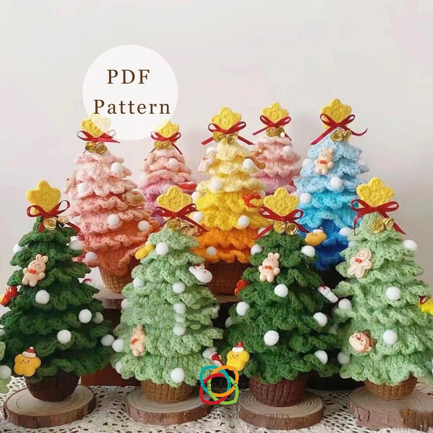 PDF Crochet 7-Layer Christmas tree crochet pattern, handmade for Christmas gifts,