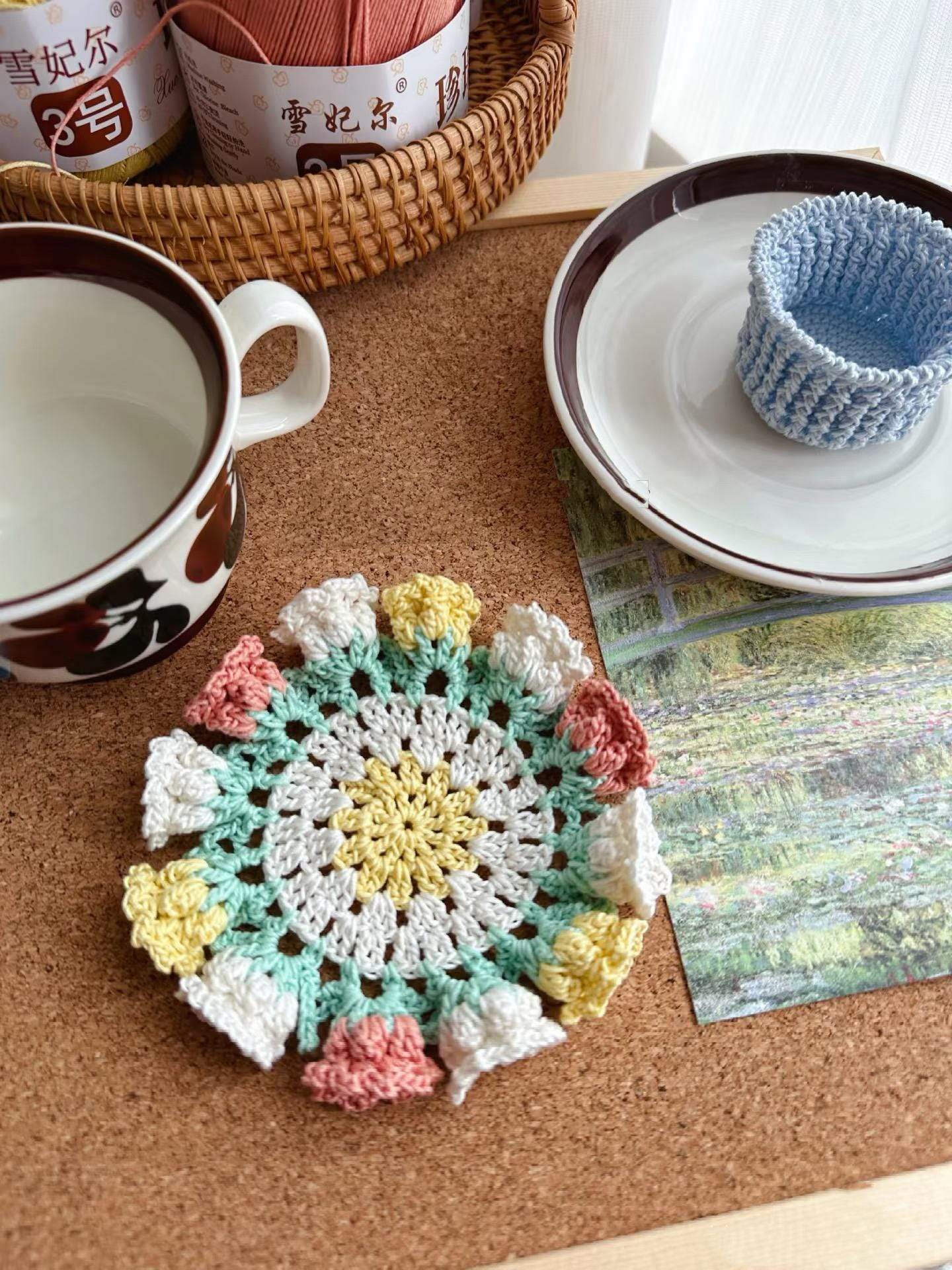 CROCHET PATTERN - Lily of the Valley Coaster Crochet Pattern, Flower Bouquet Plant Coasters ，Instant Digital Download PDF Crochet Pattern