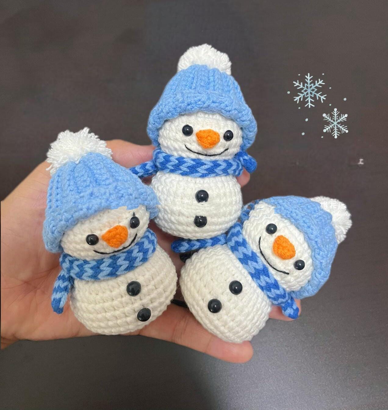PDF Frankie the Snowman & Snowflakes Christmas Crochet Pattern, handmade for Christmas gifts,