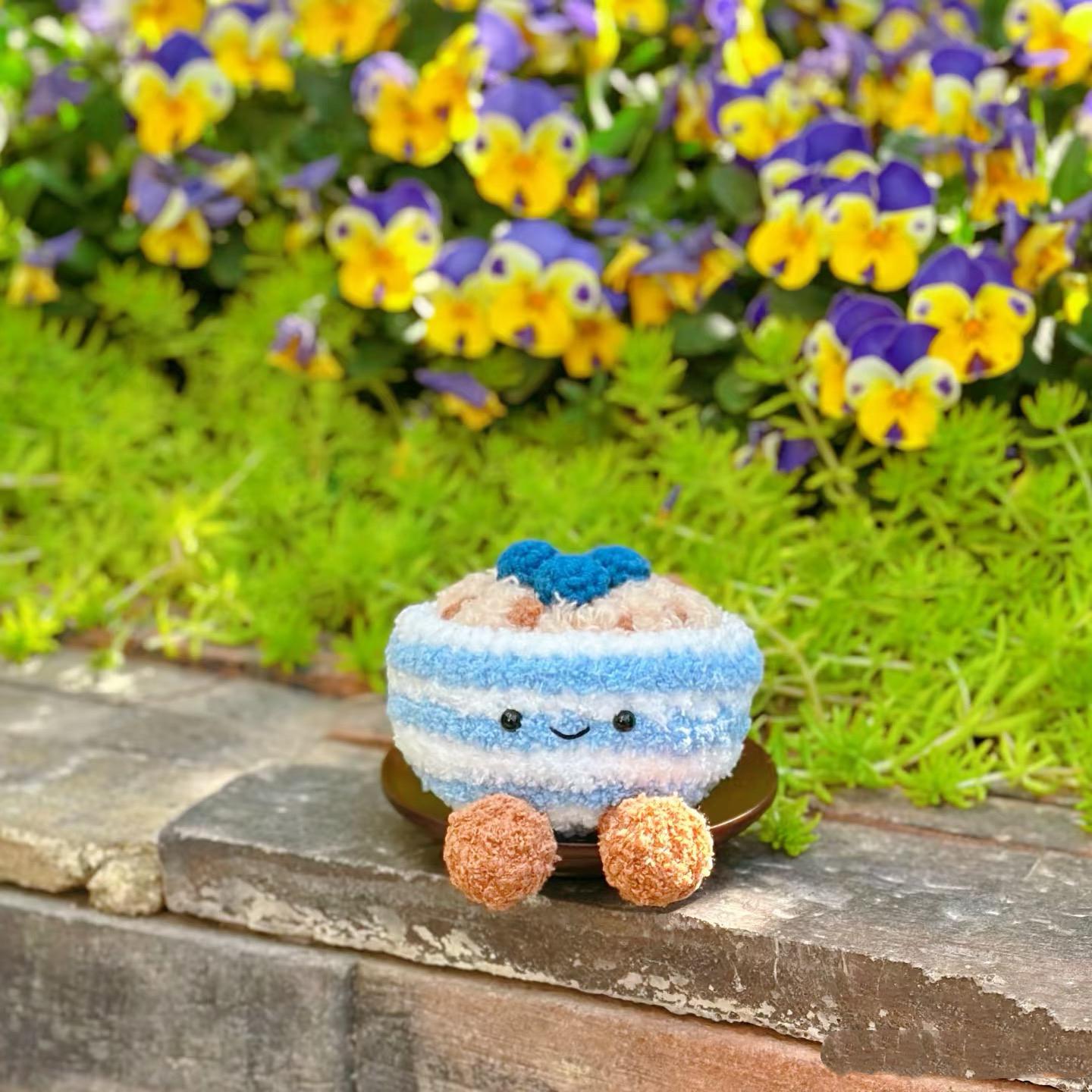PDF Blueberry Oatmeal Bowl Amigurumi Crochet Pattern, handmade for  gifts, Crochet pendant