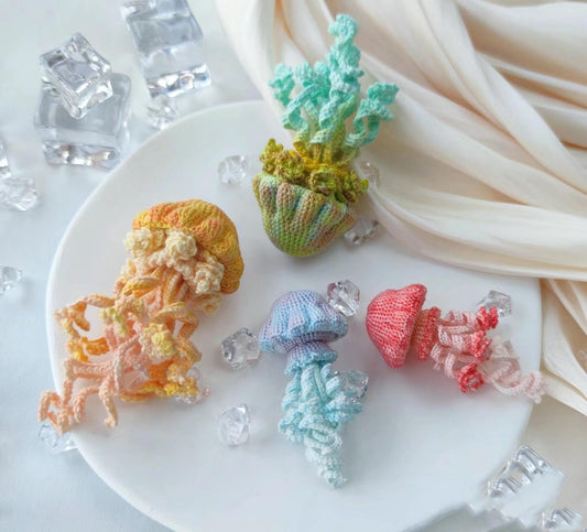 PDF+Video Jellyfish micro crochet Pattern, handmade for Christmas gifts
