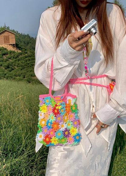 Summer Flower Tote Bag Crochet Pattern, Sunflower Crochet Bag Pattern – Colorful Flower Tote PDF – Summer Boho Festival Purse DIY Pattern