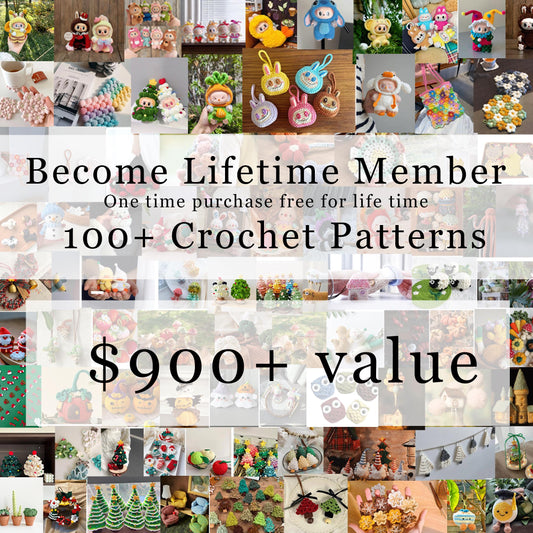 Lifetime Crochet Pattern Membership · Unlimited Access to VintageJCrochets Store · One-Time Payment PDF Pattern Bundle