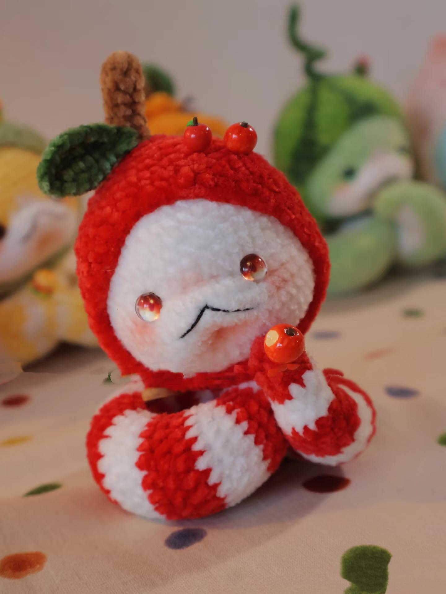 Apple Snake Amigurumi Crochet Pattern ,Apple Snake, 2025 Snake Year Gift,