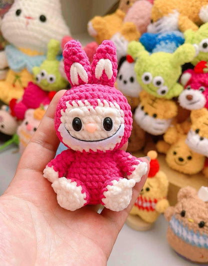 Cute Bunny Crochet Pattern – Sitting Labubu Inspired Amigurumi Plushie, Weird Creepy Sweet Rabbit Toy, Lafufu Style DIY PDF