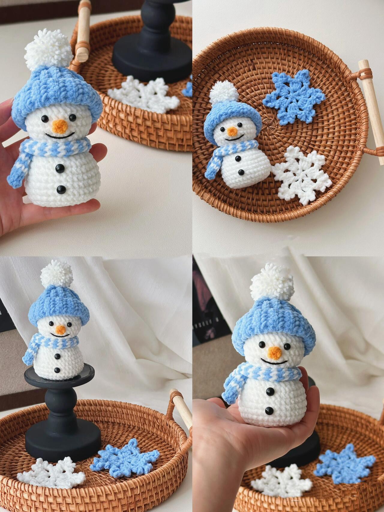 PDF Frankie the Snowman & Snowflakes Christmas Crochet Pattern, handmade for Christmas gifts,