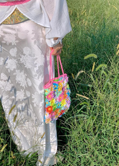 Summer Flower Tote Bag Crochet Pattern, Sunflower Crochet Bag Pattern – Colorful Flower Tote PDF – Summer Boho Festival Purse DIY Pattern