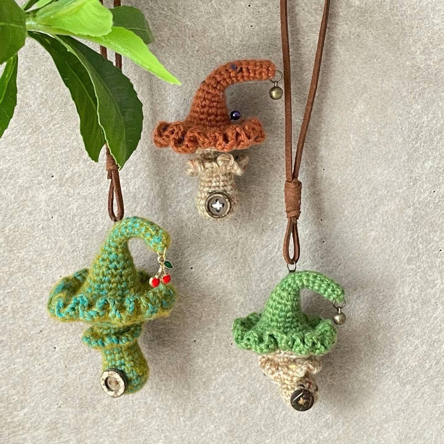 PDF Witch Hat Mushroom Crochet, Magic  mushrooms, Mushroom Crochet Pendant