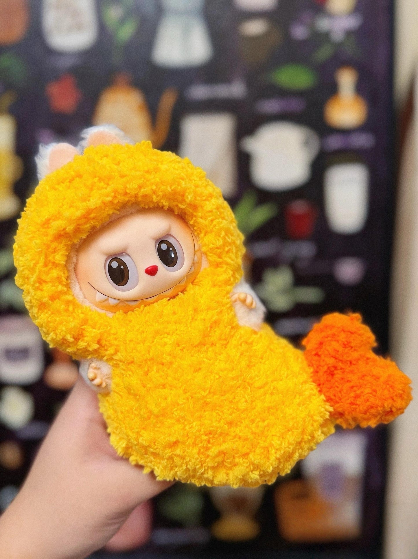 Tempura Shrimp Labubu Crochet Outfit PDF Pattern – Funny Food Costume Amigurumi Clothes, Labubu Doll Dress Gift Idea, Fits Labubu Gen 1/2/3