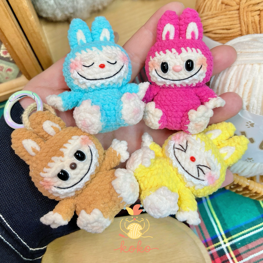 Cute Bunny Crochet Pattern – Sitting Labubu Inspired Amigurumi Plushie, Weird Creepy Sweet Rabbit Toy, Lafufu Style DIY PDF