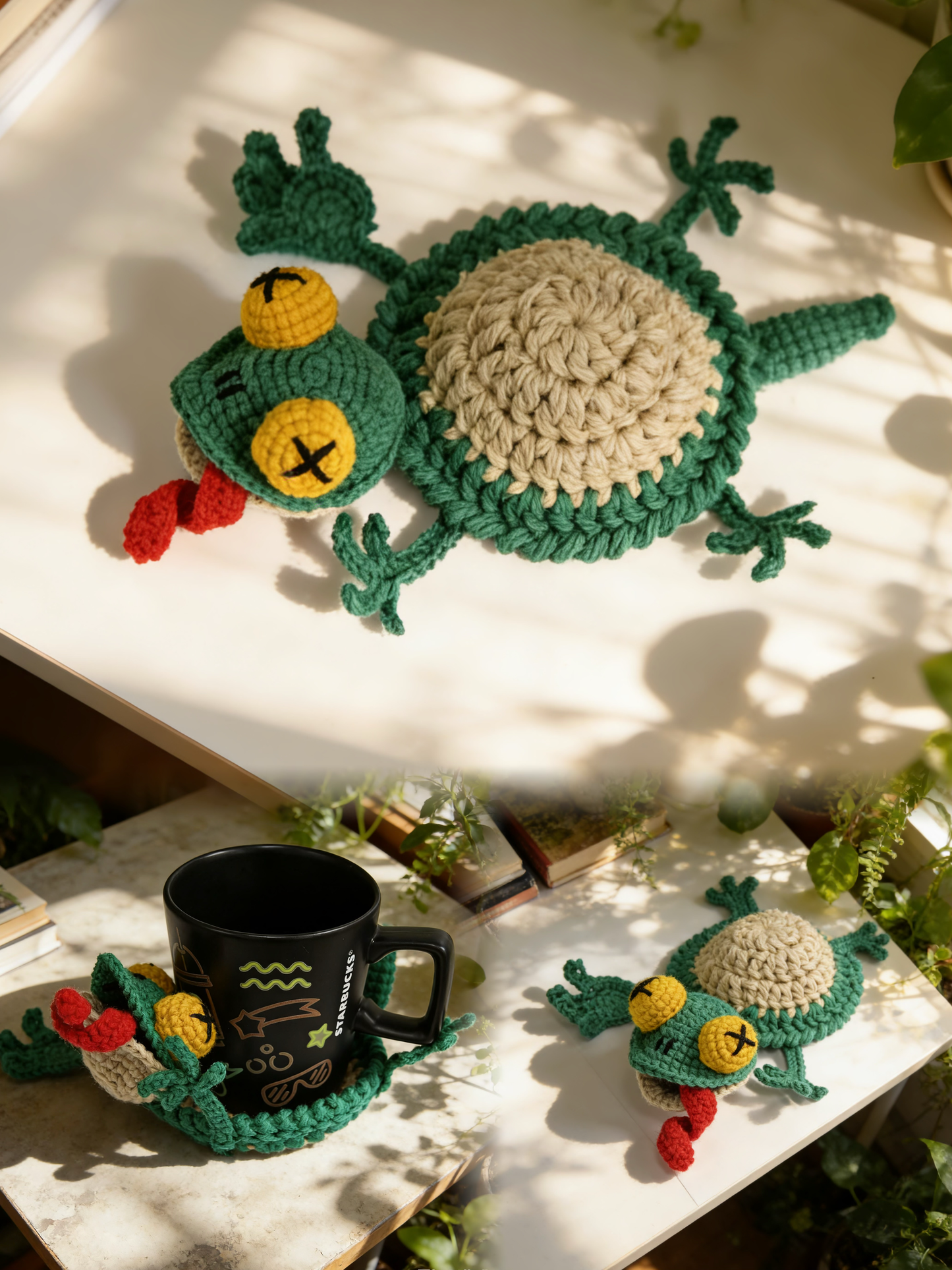 PDF+ Video 14-in-1 Animal Crochet Coaster Pattern Set, Amigurumi Mug Rug, Funny Animal Mug Rugs