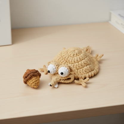 Funny Squirrel &Acorn Coaster Crochet  Pattern, Beginner Amigurumi Mug Rug (PDF Pattern w/Video)