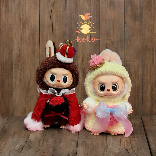 Labubu King & Queen Crochet Pattern Collection - Royal Doll Costume Set PDF, Plush Outfit DIY, Handmade Doll Wear, Fits Labubu Gen 1/2/3
