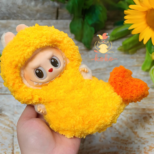 Tempura Shrimp Labubu Crochet Outfit PDF Pattern – Funny Food Costume Amigurumi Clothes, Labubu Doll Dress Gift Idea, Fits Labubu Gen 1/2/3