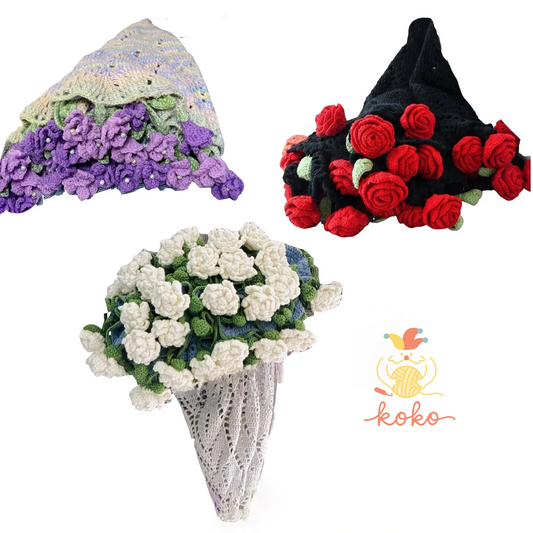Bouquet Crochet Blanket Pattern – 3in1 Flower Afghan PDF – Rose, Jasmine & Freesia Throw – Wedding, Gift, Home Decor DIY