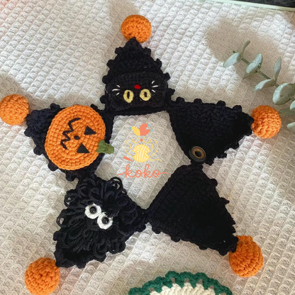 PDF Crochet Pattern Pumpkin Halloween pet collar
