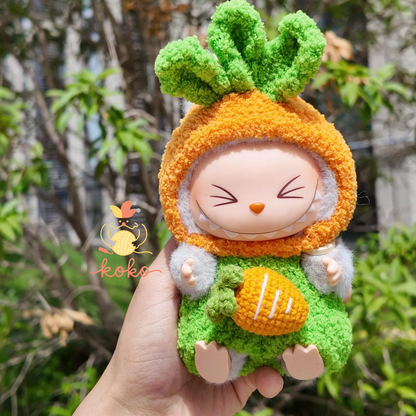 Labubu Carrot Outfit Crochet Pattern – Amigurumi Doll Costume PDF – Cute Animal Dress-Up Clothes for Plush Toy – Fits Labubu Gen 1/2/3