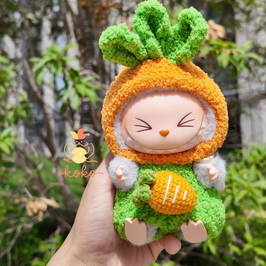 Labubu Carrot Outfit Crochet Pattern – Amigurumi Doll Costume PDF – Cute Animal Dress-Up Clothes for Plush Toy – Fits Labubu Gen 1/2/3