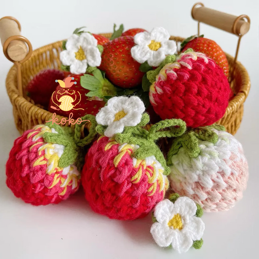PDF Strawberry Micro-Crochet Pattern, Strawberry pendant, Instant Download
